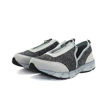 日本Anata Omoi  灰色 拉鍊足力寬楦健走鞋 免鞋帶  男女適用