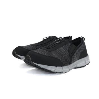 日本Anata Omoi  黑色 拉鍊足力寬楦健走鞋 免鞋帶  男女適用