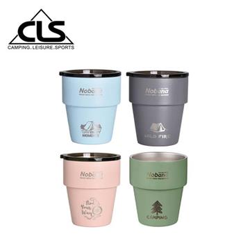 【韓國CLS】304不鏽鋼雙層杯 贈杯蓋/露營杯/套杯/野餐杯/不鏽鋼杯(四色任選)