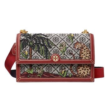 Tory burch 印花拼接皮革刺繡斜背包－老虎