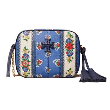 Tory burch 拼接皮革斜背鍊包－印花