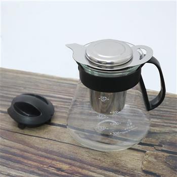 台玻耐熱玻璃咖啡壺-600mlX1+304不鏽鋼沖泡茶濾網組X1【金石堂、博客來熱銷】