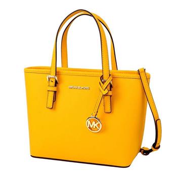 MICHAEL KORS 防刮皮革托特斜背手提兩用包-黃