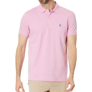 【US Polo】2024男時尚小馬粉紅色短袖POLO(預購)
