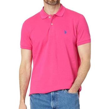 【US Polo】2024男時尚小馬桃紅色短袖POLO(預購)
