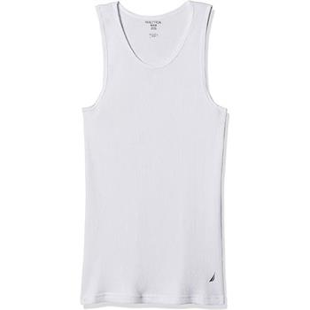 【NAUTICA】2024男時尚棉質白色圓領背心4件組(預購)