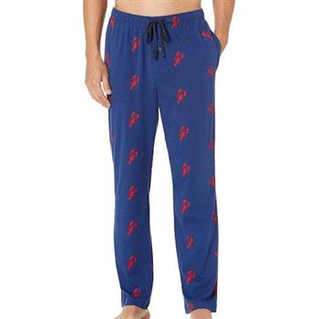 【NAUTICA】2024男時尚舒適藍色圖騰長睡褲(預購)