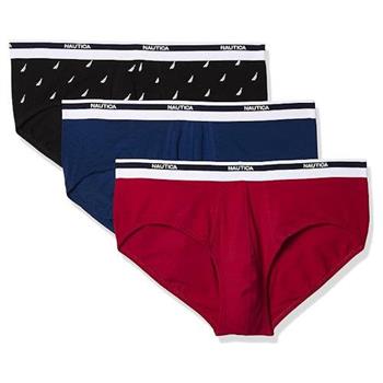 【NAUTICA】2024男時尚合身黑藍紅色三角內著混搭3件組(預購)