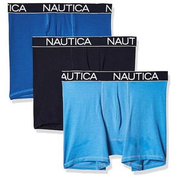 【NAUTICA】2024男時尚透氣藍色系四角修飾內著混搭3件組(預購)【金石堂、博客來熱銷】