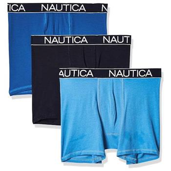 【NAUTICA】2024男時尚透氣藍色系四角修飾內著混搭3件組(預購)