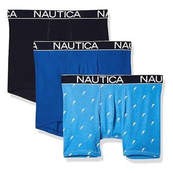 【NAUTICA】2024男經典透氣藍色系四角修飾內著混搭3件組(預購)