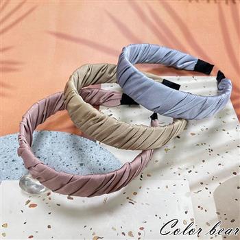 【卡樂熊】韓版緞面微寬造型髮箍(三色可選)