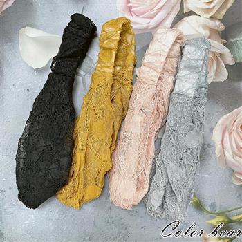 【卡樂熊】韓版氣質蕾絲交叉造型髮帶(四色可選)