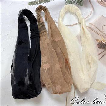 【卡樂熊】韓版幸運網紗交叉造型髮帶(三色可選)