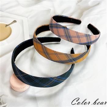 【卡樂熊】基本復古簡約線條寬版造型髮箍(三色可選)
