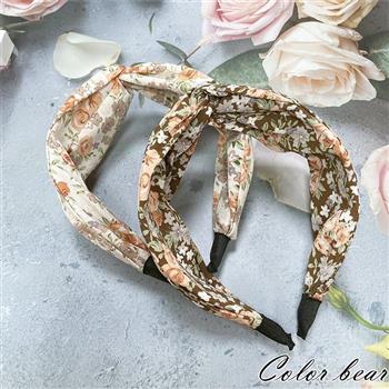 【卡樂熊】韓版寬布碎花造型髮箍(兩色可選)