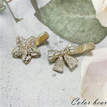 【卡樂熊】韓版鏤空星蝶拼接珍鑽造型髮夾(兩款可選)