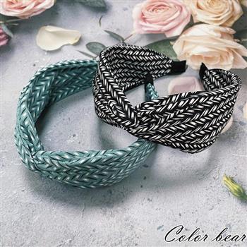 【卡樂熊】韓版扭結編織感造型髮箍(兩色可選)