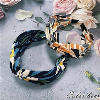 【卡樂熊】韓版扭結抽象花葉造型髮箍(兩色可選)