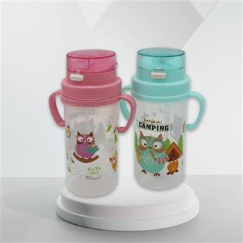 PoPoKiKi雙耳彈蓋吸管杯-370ml-2支