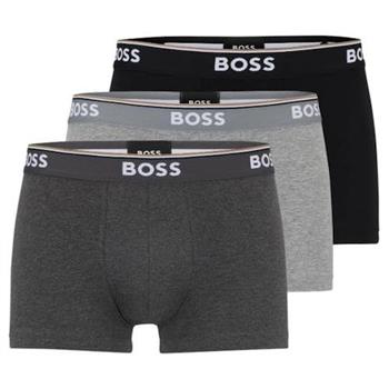 【HUGO BOSS】2024男時尚合身炭黑灰色四角內著混搭3件組(預購)