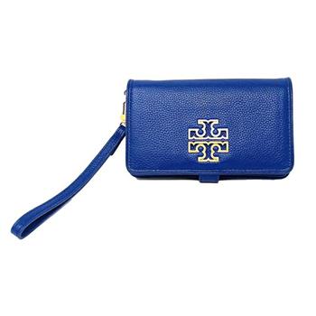 Tory burch 雙T－LOGO皮革手拿包－寶藍