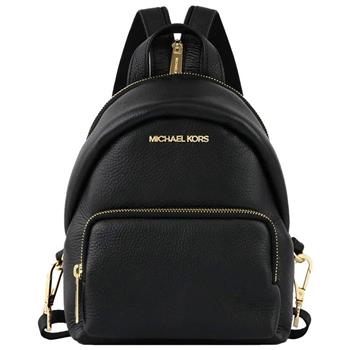 MICHAEL KORS 荔枝皮革拉鍊後背包-黑