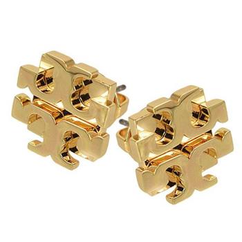 Tory Burch 雙T－LOGO造型耳環－金色