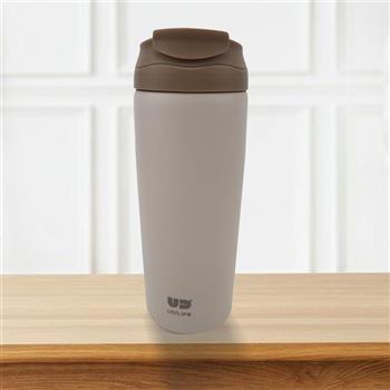 樂司/雙飲口304不鏽鋼陶瓷保溫杯-600ml-奶茶棕-1入