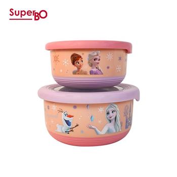 SuperBO 不鏽鋼隔熱碗雙入組(700ml+400ml)冰雪奇緣