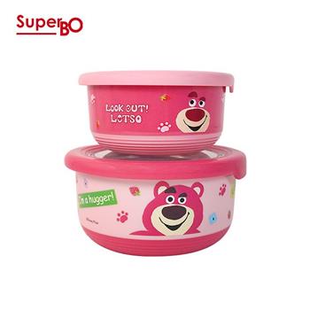 SuperBO 不鏽鋼隔熱碗雙入組(700ml+400ml)熊抱哥