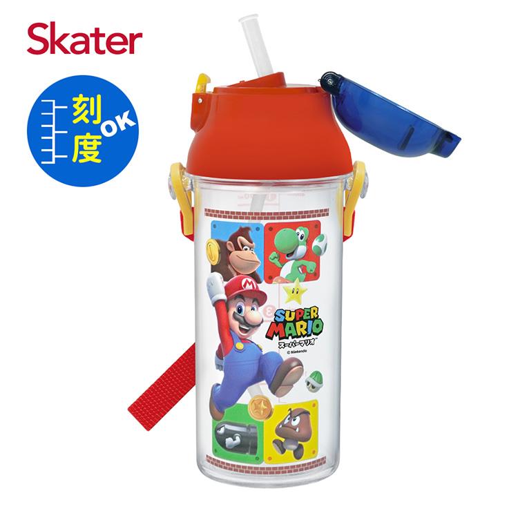 Skater吸管型定量飲水壺(480ml)瑪利歐
