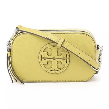 TORY BURCH 雙拉鍊皮革迷你相機包－黃