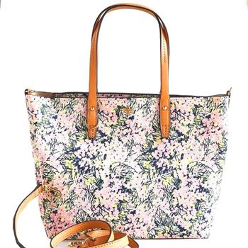 Tory Burch 印花皮革兩用托特包－粉色花卉