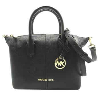 MICHAEL KORS 素面皮革肩背斜背兩用包-黑