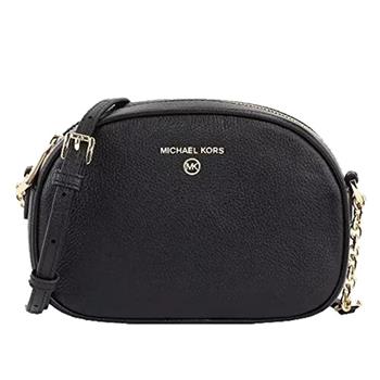 MICHAEL KORS 荔枝紋皮革斜背包-黑