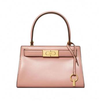 TORY BURCH 小號鎖釦皮革兩用包－粉