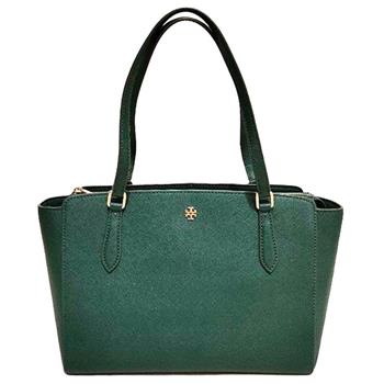 Tory burch 素面皮革托特包－祖母綠