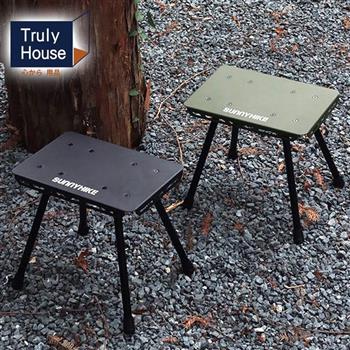【Truly House】極黑限定軍風摺疊板凳可變椅墊PRO款 戰術椅 摺疊椅 露營椅(兩色任選)