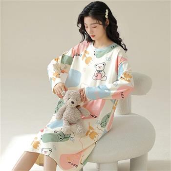 BJ COLLECTION 日系純棉熊寶貝圖案長袖居家服 BJC50031 FREE