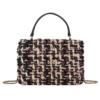 Tory burch 翻蓋兩用鍊包－小香風毛呢