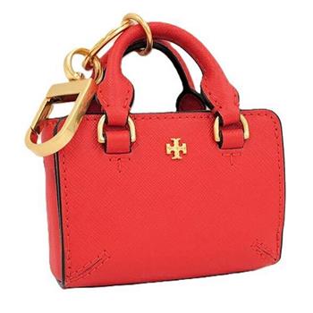TORY BURCH 防刮造型皮革鑰匙圈－紅色