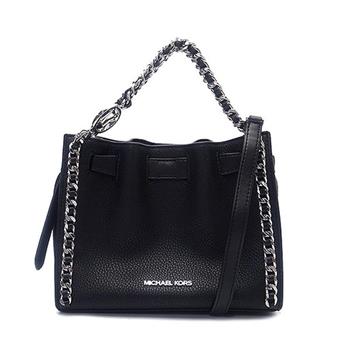 MICHAEL KORS 造型皮革肩斜背鏈包-黑