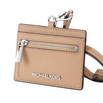 MICHAEL KORS 簡約皮革證件夾零錢包-奶茶