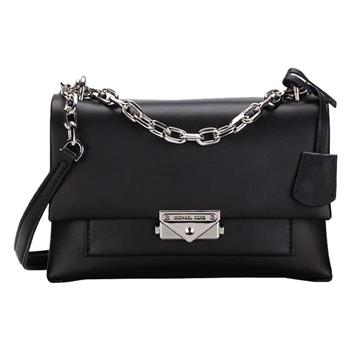 MICHAEL KORS 翻蓋皮革肩背斜背包-黑