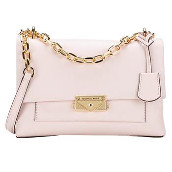 MICHAEL KORS 翻蓋皮革肩背斜背包-粉