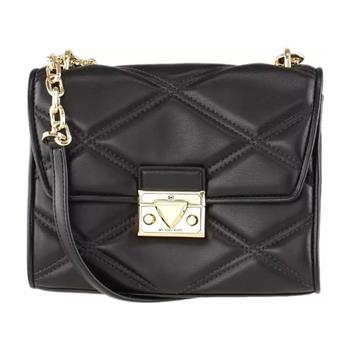 MICHAEL KORS 菱格皮革肩背斜背鍊包-黑