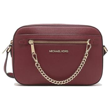 MICHAEL KORS 皮革鏈帶方包-咖紅