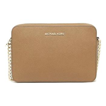 MICHAEL KORS 防刮皮革鏈條斜背包-奶茶