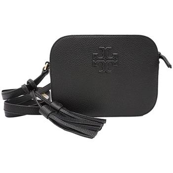 Tory burch 素面皮革流蘇相機包-黑
